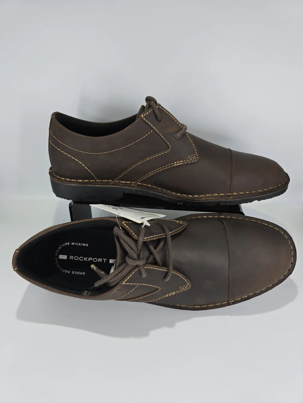 Rockport Men’s Urban Edge Captoe Oxford Dark Brown Leather Shoes NIB